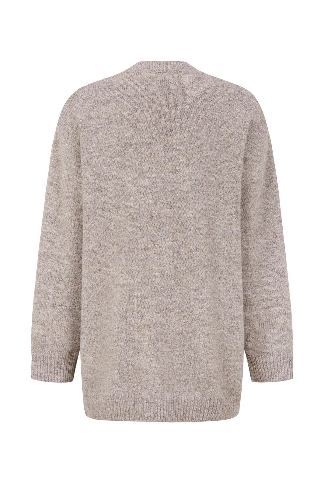 Lollys Laundry - Oaksll Knit Cardigan Ls 26542-5004 -  55 Taupe