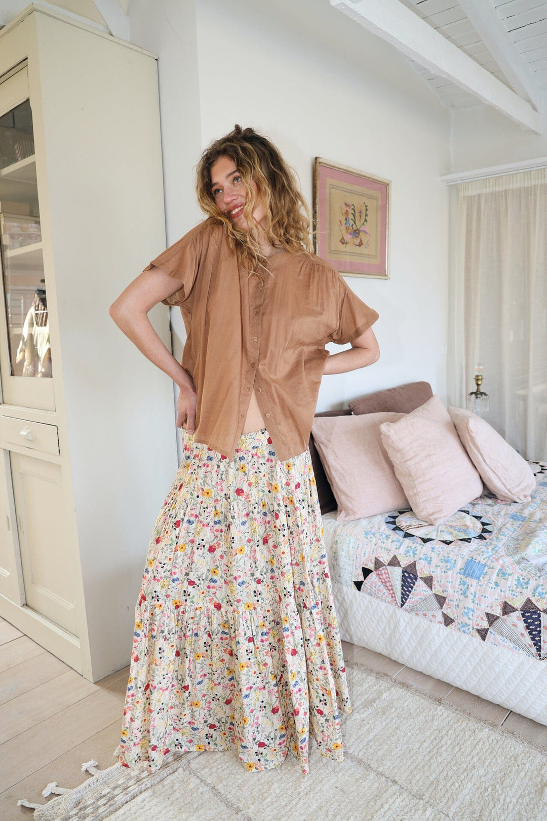 Lollys Laundry - Sunsetll Maxi Skirt26241-2006 - 74 Flower Print Nederdele 