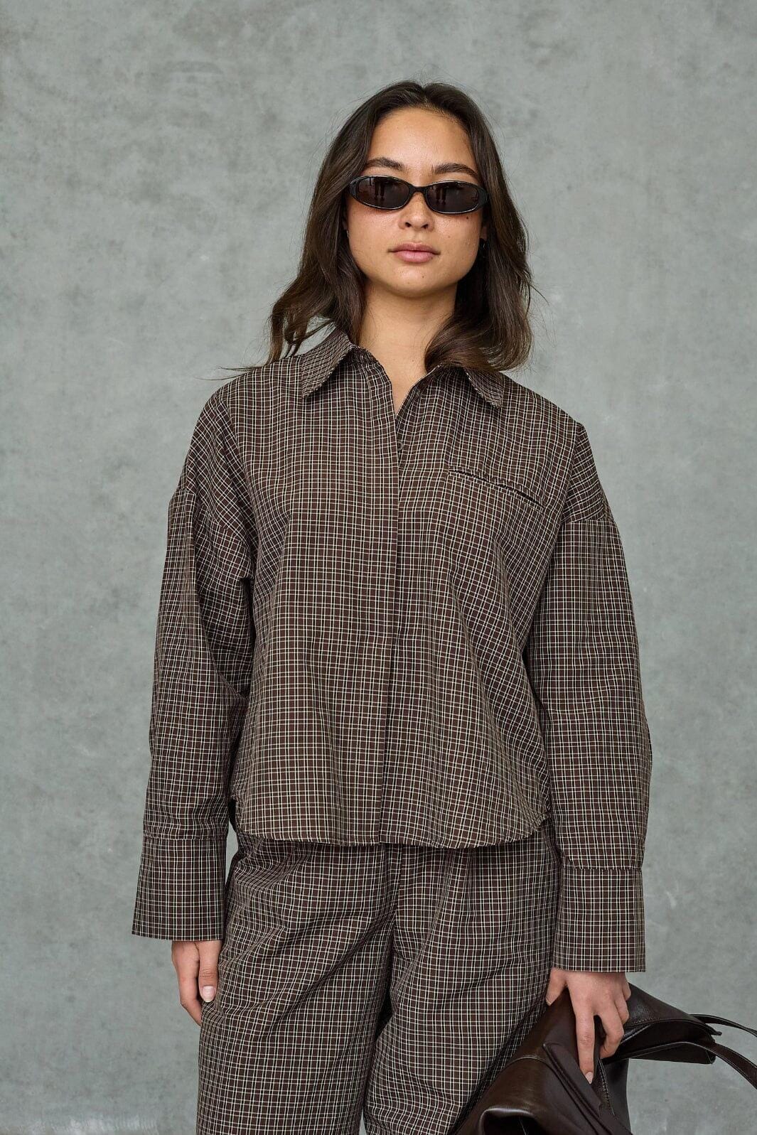 Love & Divine - Love1495-4 20029 - 222 - D. Chocolate Check Skjorter 