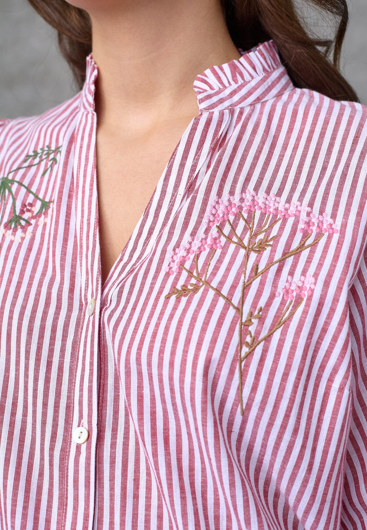 Love & Divine - Love1532-1 20084 - 834 - Red Stripes Emb. Skjorter 