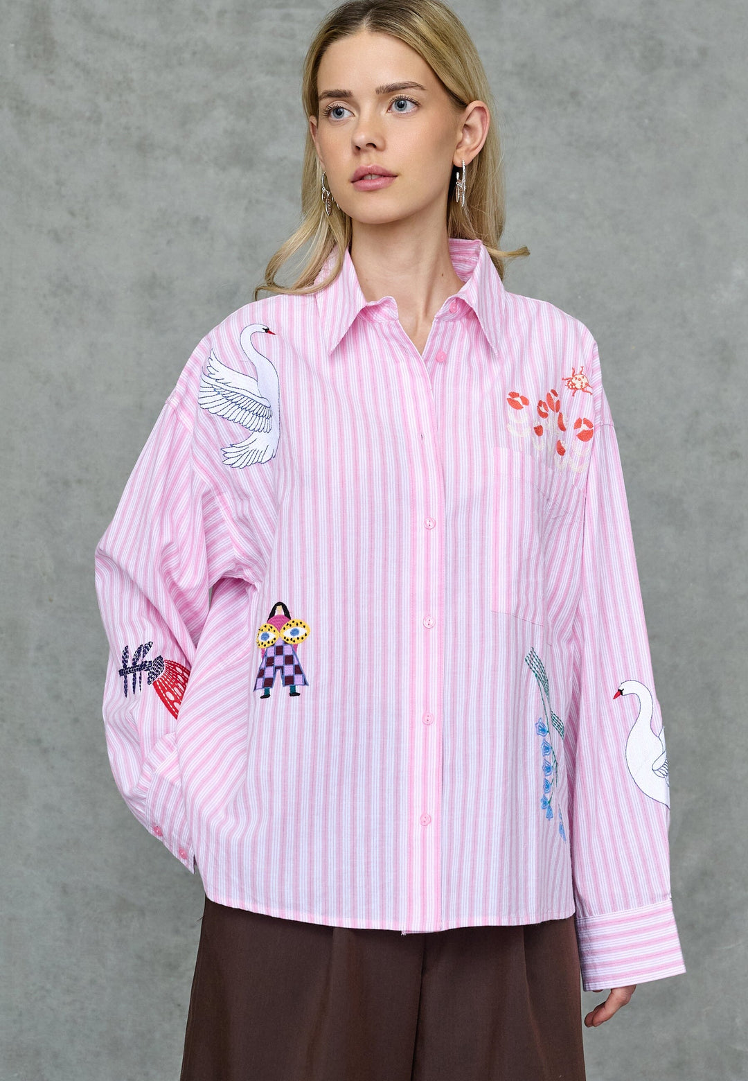 Love & Divine - Love1555-2 20031 - 832 - Rose Stripes Emb. Skjorter 