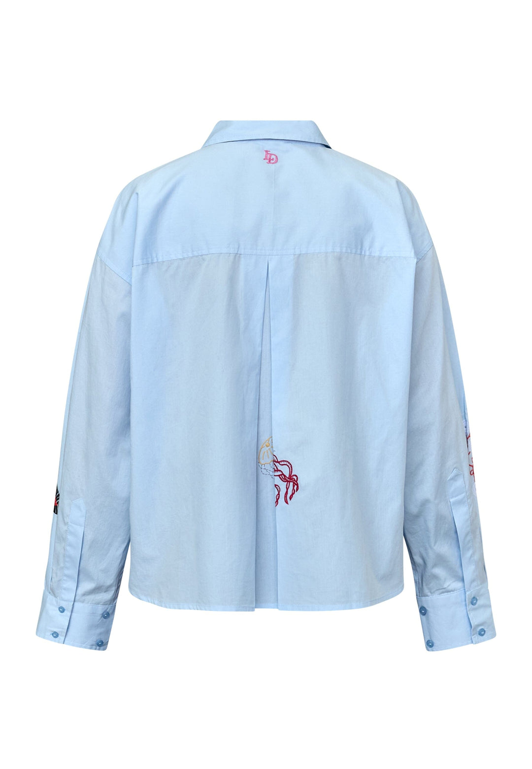 Love & Divine - Love1555-4 20153 - 402 - Solid Blue Emb. Skjorter 