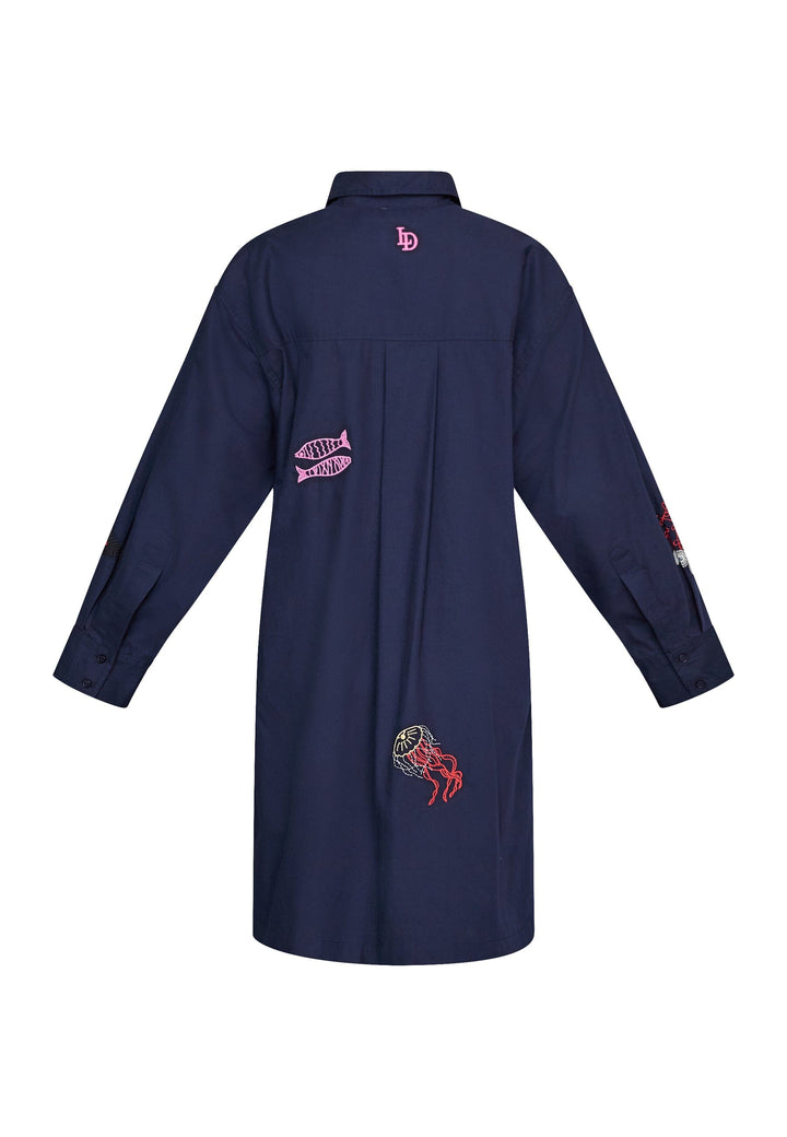 Love & Divine - Love1589 20020 - 441 - Navy Emb. Kjoler 