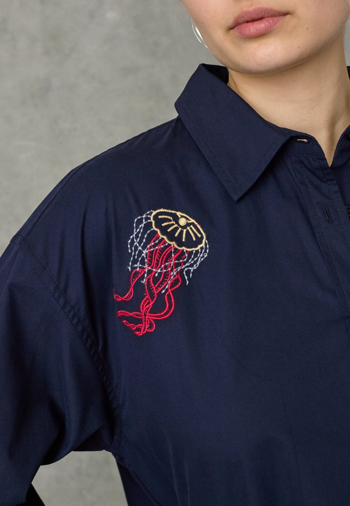 Love & Divine - Love1589 20020 - 441 - Navy Emb. Kjoler 