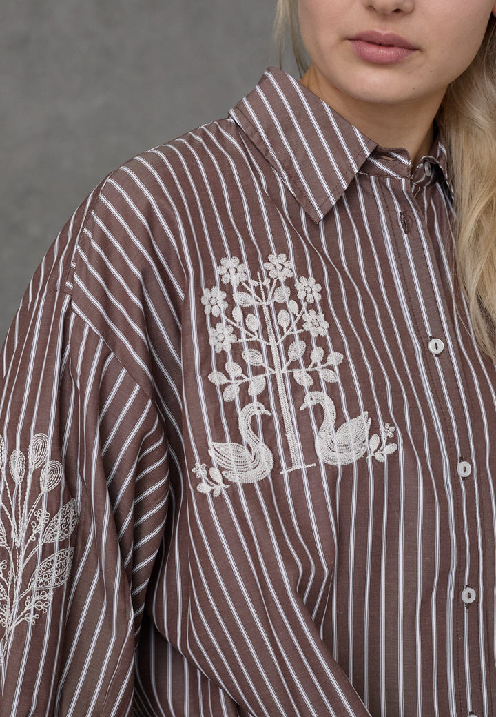 Love & Divine - Love1604-3 20279 - 834 - Brown Stripes Skjorter 