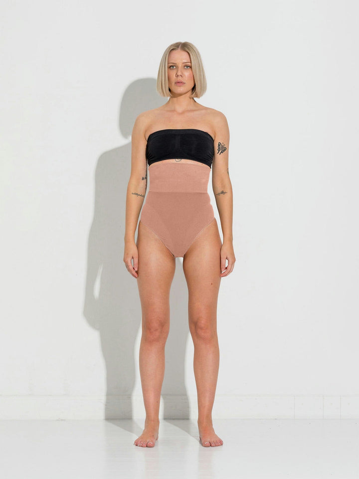 Lykkeland Ateliér - Second Skin High Waist Thong - Tan Underbukser 