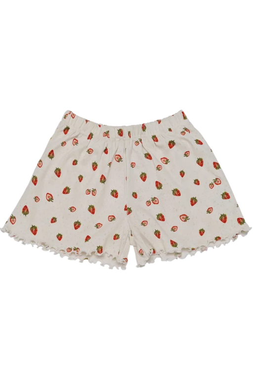 Maanesten - Jea Pointelle Shorts Strawberry Garden White - 4130 Shorts 