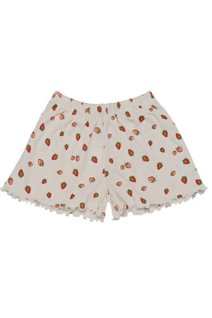 Maanesten - Jea Pointelle Shorts Strawberry Garden White - 4130 Shorts 