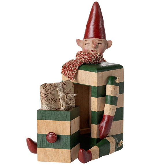 Maileg - Nisse Med Skuffe, Grøn - 14-5183-00 Julepynt 