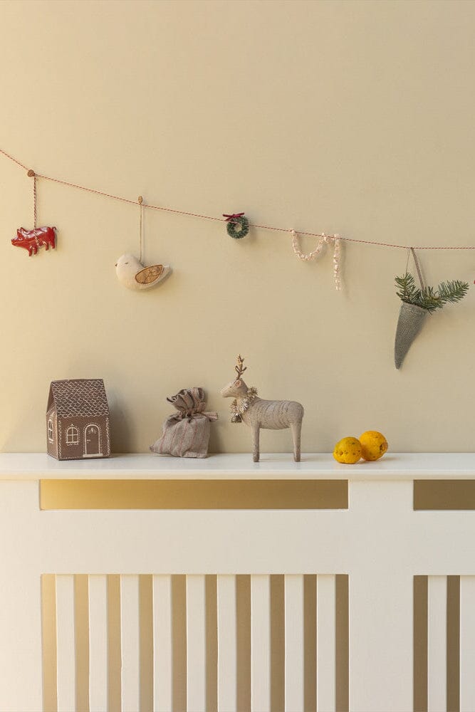 Maileg - Stof Ornament, Fugl - Marmor - Latte - 14-5551-01 Julepynt 