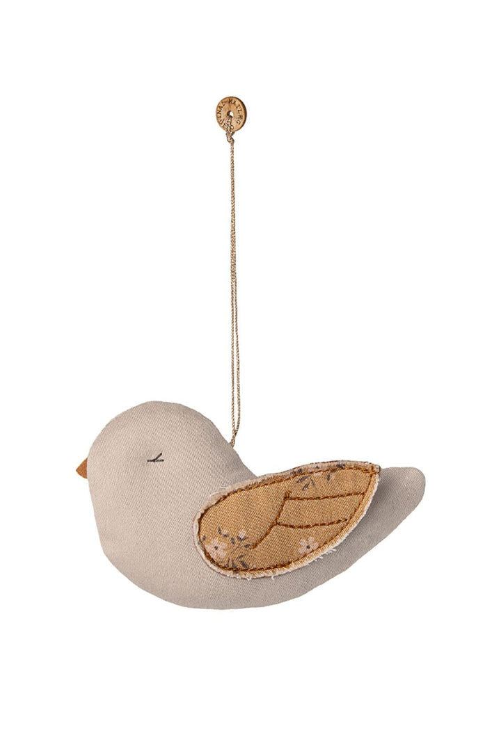 Maileg - Stof Ornament, Fugl - Marmor - Latte - 14-5551-01 Julepynt 