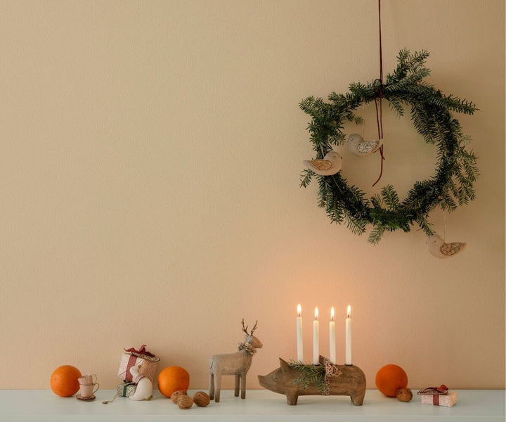 Maileg - Stof Ornament, Fugl - Marmor - Latte - 14-5551-01 Julepynt 