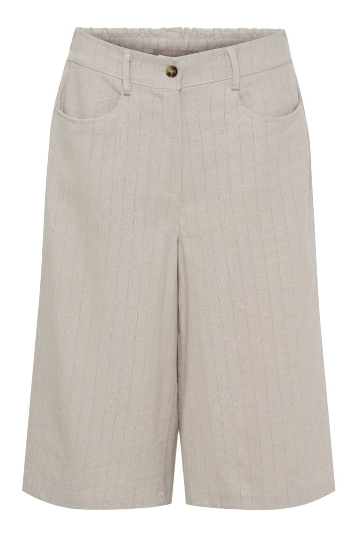 Marta Du Chateau - Mdcadrielle Pants 8053 - Beige Stripe Shorts 