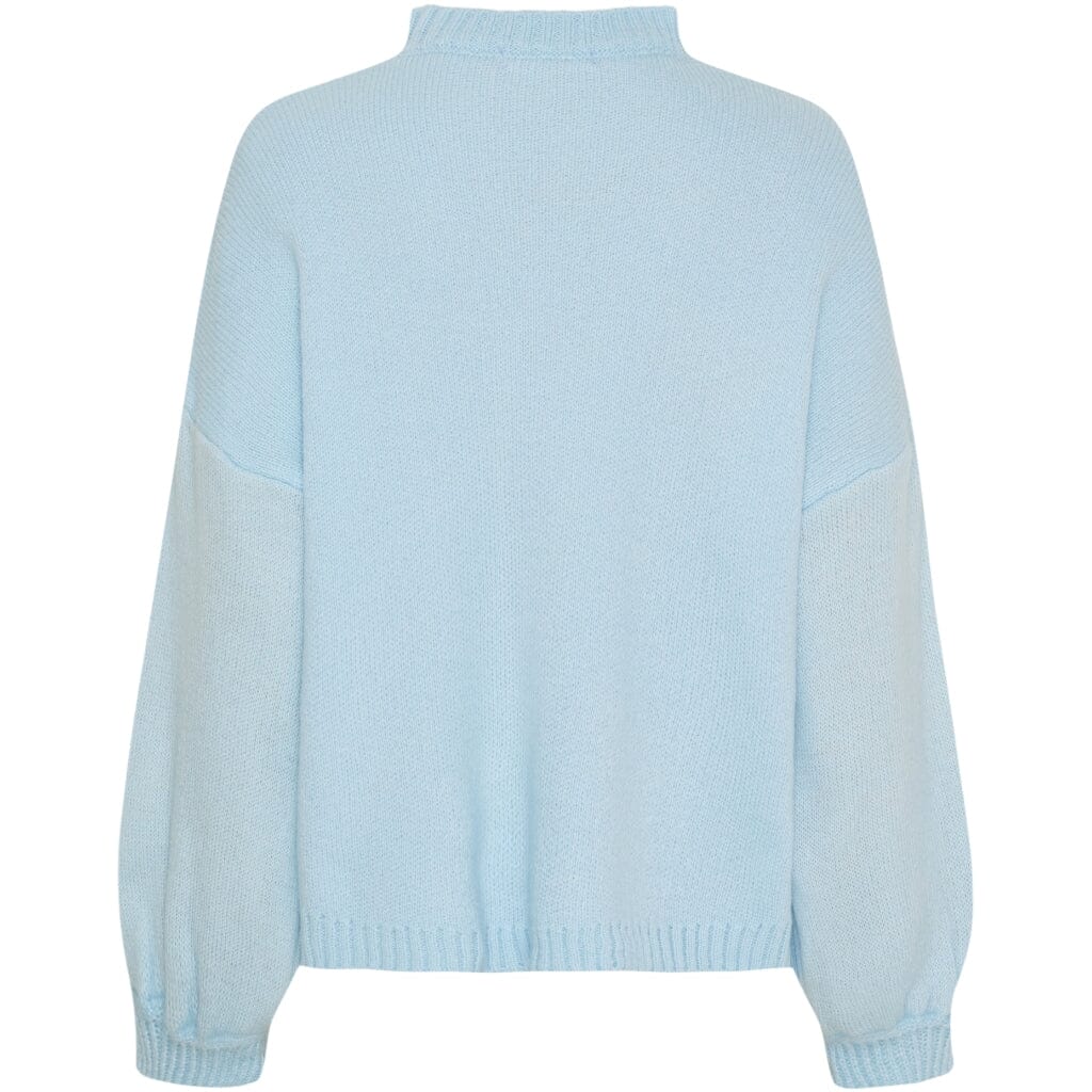 Marta Du Chateau - Mdcaria Knit 8111 - Light Blue/Beige Strikbluser 