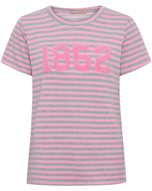 Marta Du Chateau - Mdchertha Tee 84275-1852S - Pink/Grey T-shirts 
