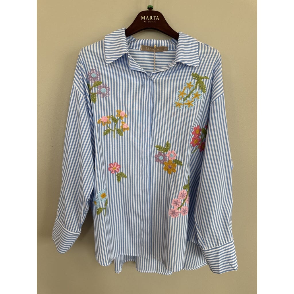 Marta Du Chateau - Mdcjudika Shirt 269113 - Blue Stripe Skjorter 