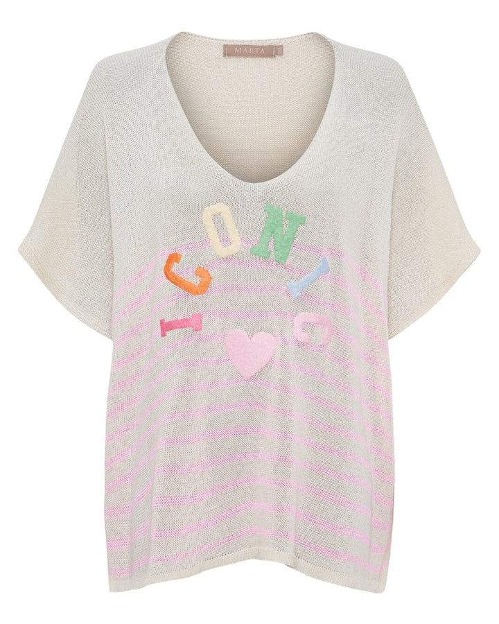 Marta Du Chateau - Mdcjulissa Knit Al6108 - Baby Pink Strikbluser 