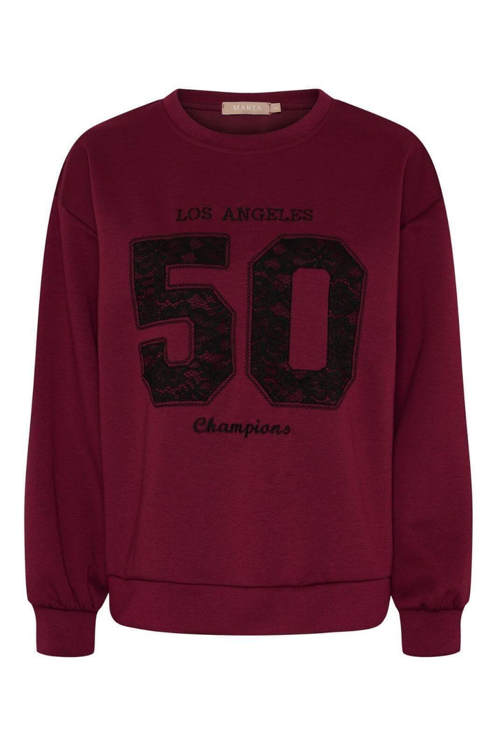 Marta Du Chateau - Mdcliora Sweat 58512M - Bordeaux161/Black Sweatshirts 