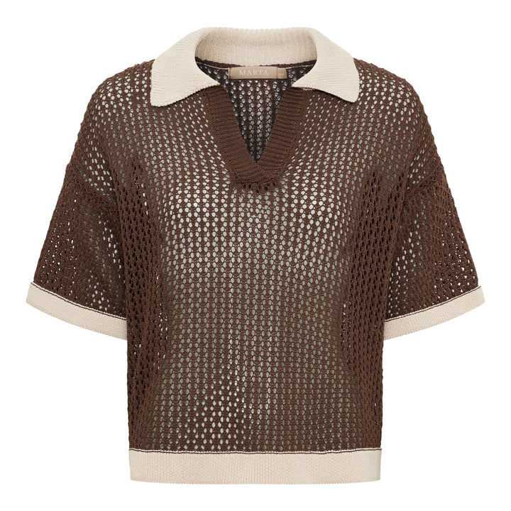 Marta Du Chateau - Mdcnayeli Knit 65032 - Caffe/Corda Strikbluser 