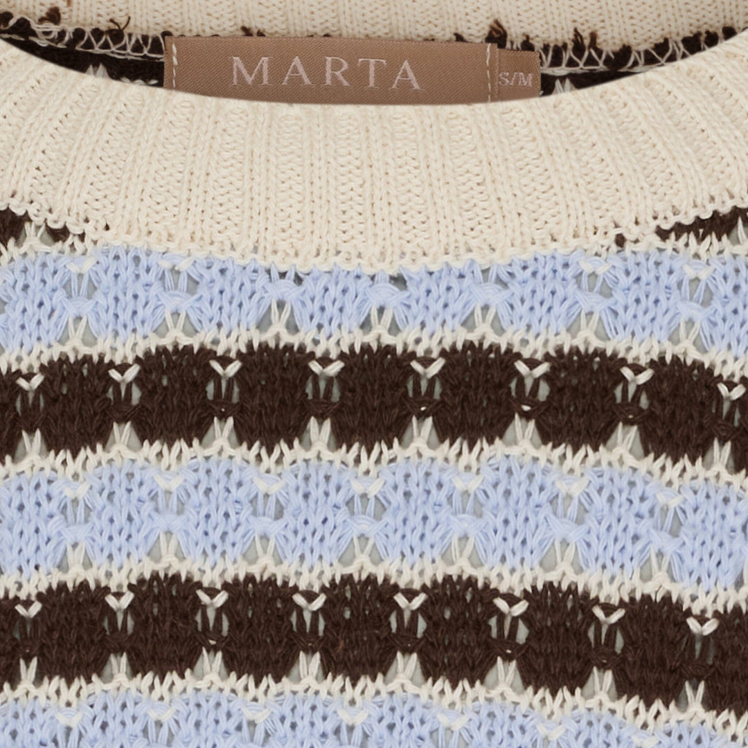 Marta Du Chateau - Mdcnivelle Knit KNA110M - Moro/Celeste Strikbluser 