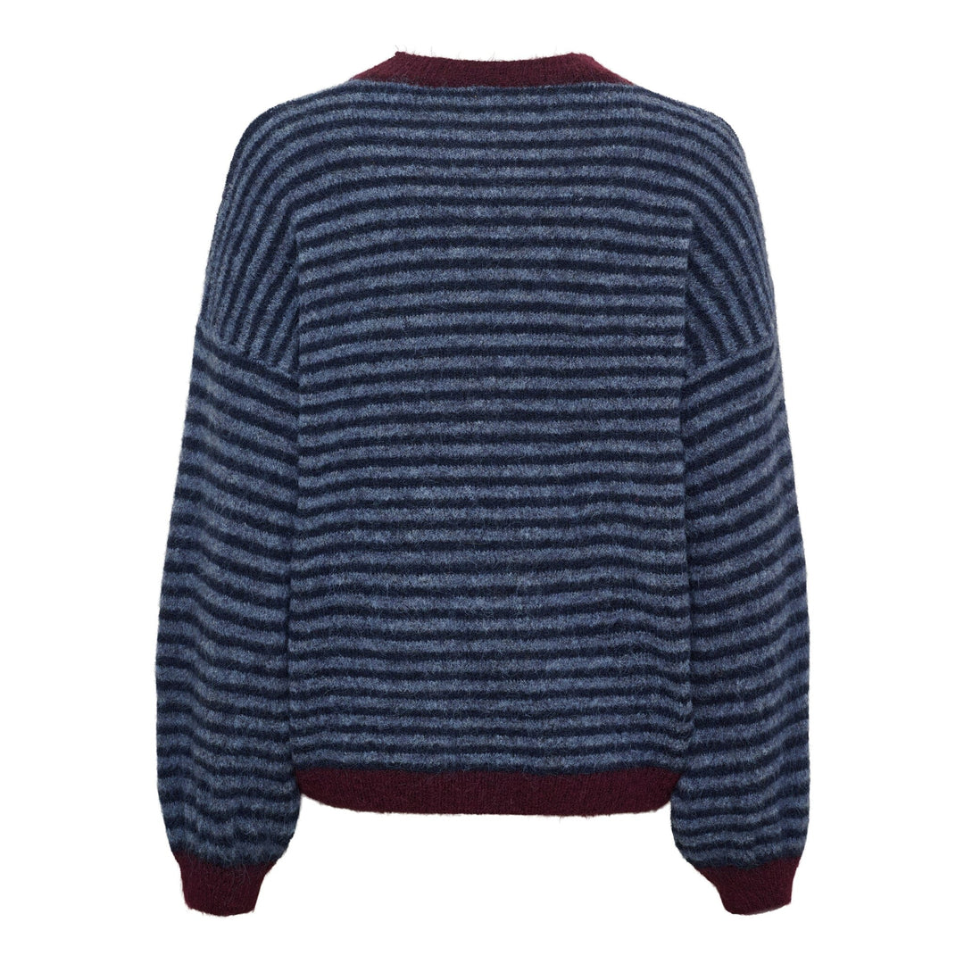Marta Du Chateau - Mdcreverie Knit 9602 - Navy/Jeans Strikbluser 