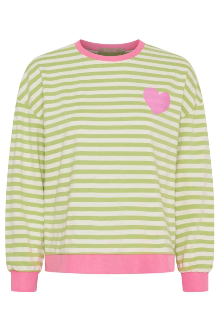 Marta Du Chateau - Mdcvilda Ls Tee 58903 - Green/Baby Sweatshirts 