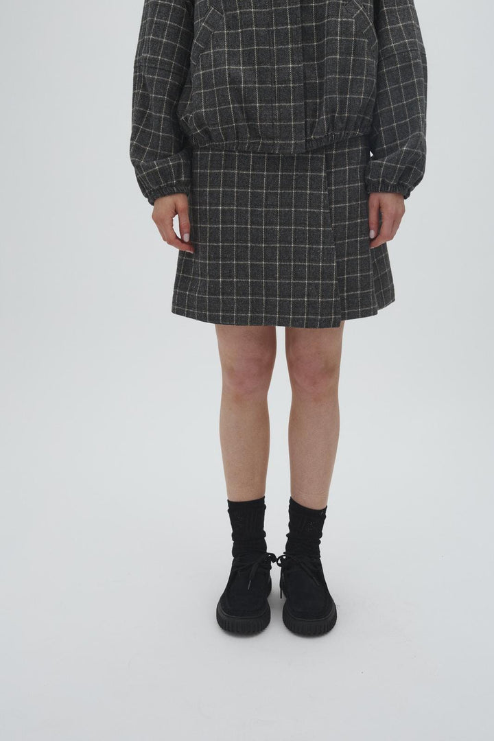MbyM - Kenyra-M 65241483 - Y96 - Grey Green Check Nederdele 
