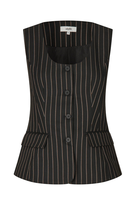 MbyM - Laylin-M 74731514 - Y85 - Black Brown Pinstripe Bluser 