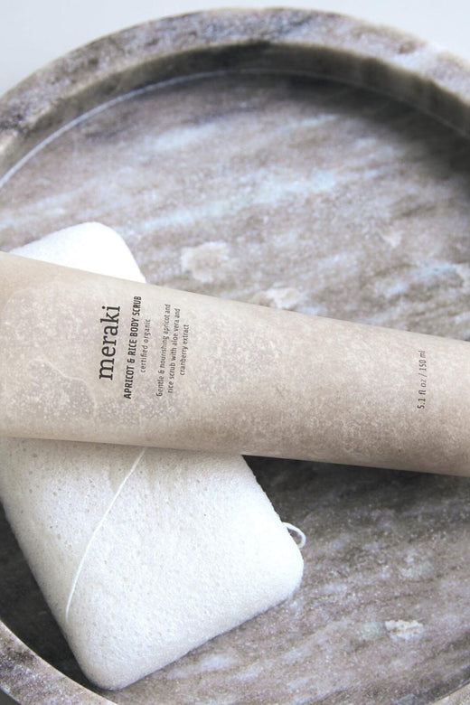 Meraki - Apricot & rice body scrub Rens 