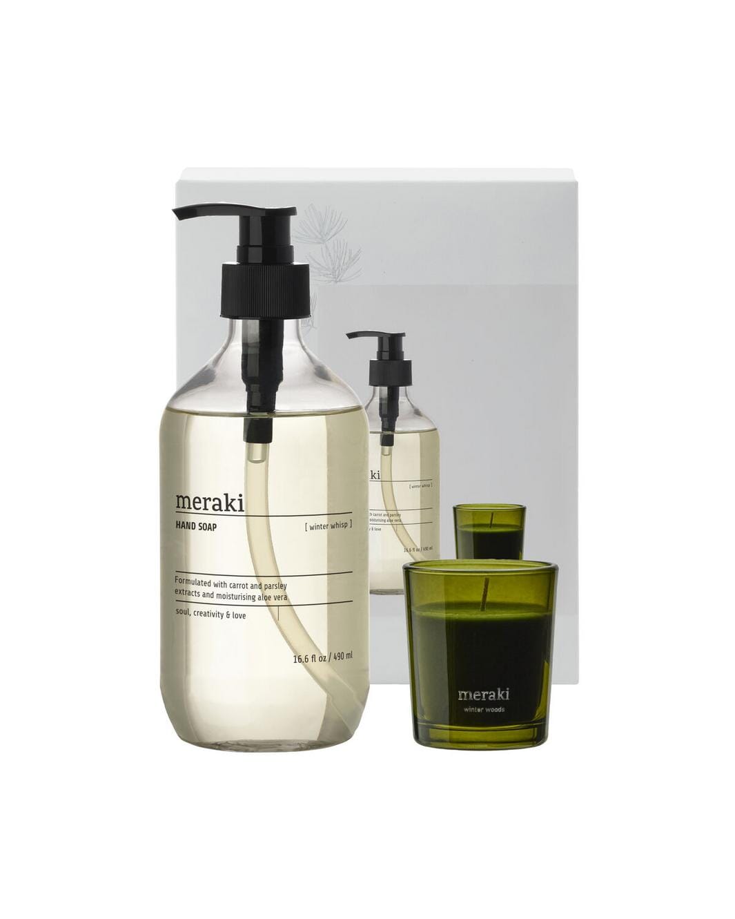 Meraki - Gift Boxch, Winter Whisp Hand Soap & Winter Woods Candle, 490|60 Ml|g - 900002055