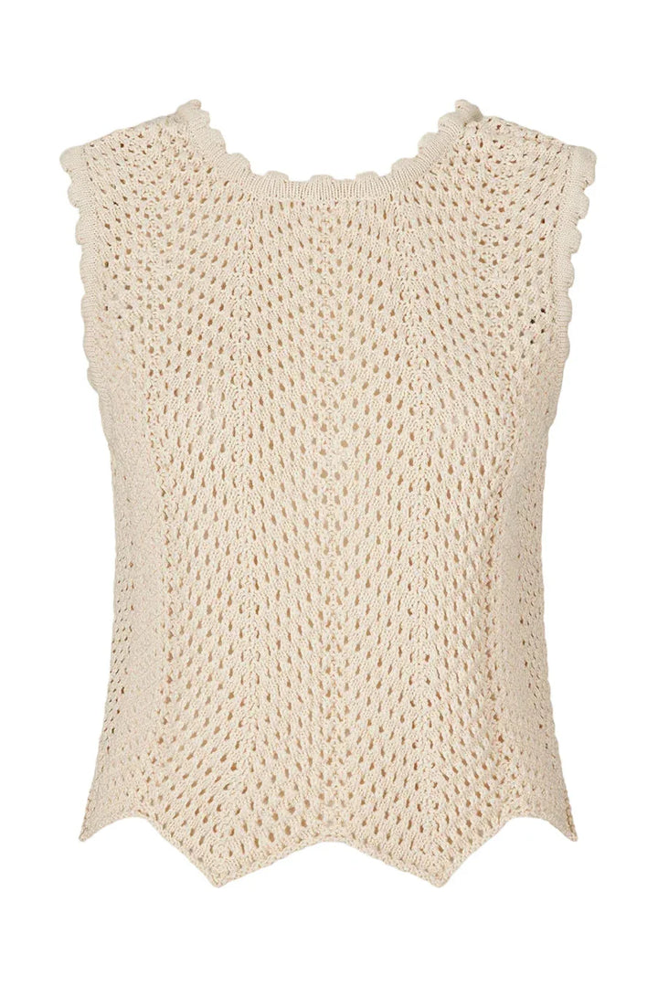 Modström - Carymd Top 56771 - 100 - Summer Sand Strikbluser 