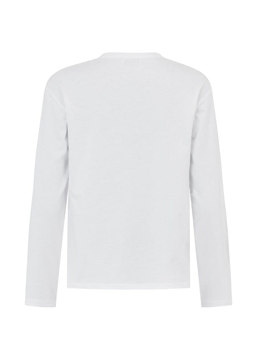 ModströM - Hellenmd Logo Ls T-Shirt 59828 - 4 - Soft White T-shirts 