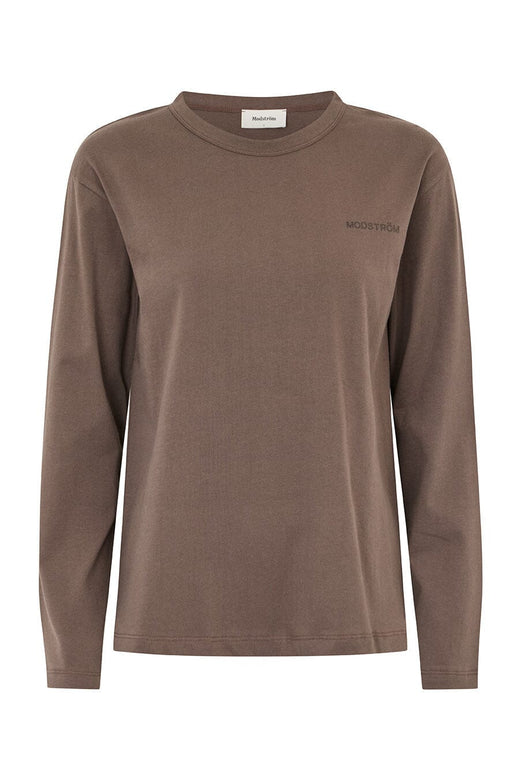 ModströM - Hellenmd Logo Ls T-Shirt 59828 - 5508 - Seal Brown T-shirts 