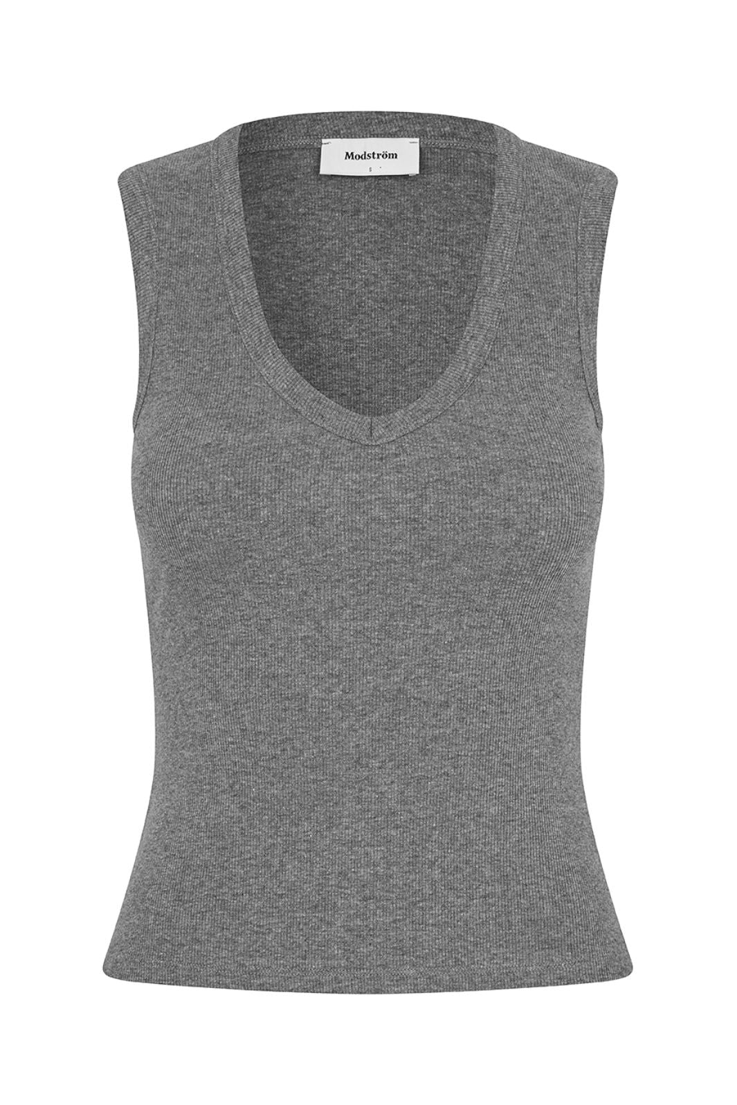 Modström - Igormd V-Neck Top 59661 - 7088 - Dark Grey Melange Toppe 