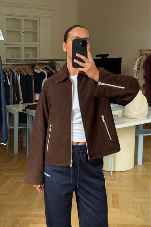 Modström - Nimamd Suede Jacket 59123 - 5508 - Seal Brown Blazere 