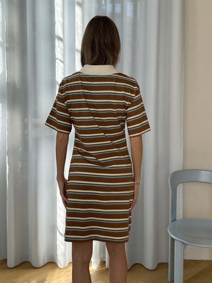 Modström - Stetsonmd Polo Dress 59187 - 11196 - Nuthatch Cream Stripe Kjoler 