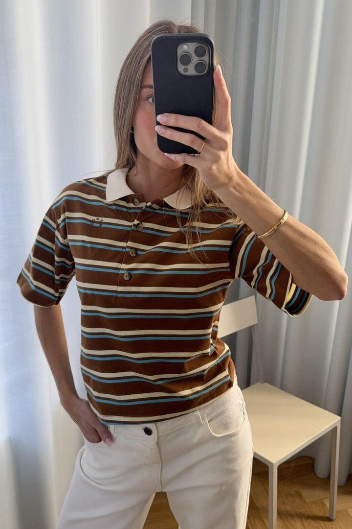 Modström - Stetsonmd Ss Polo 59188 - 11196 - Nuthatch Cream Stripe T-shirts 