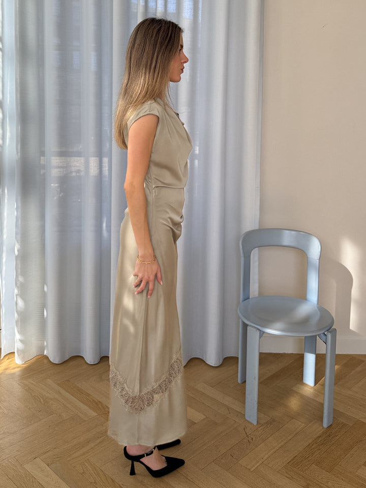 Modström - Tailormd Lace Dress 59348 - 2020 - Moss Gray Kjoler 