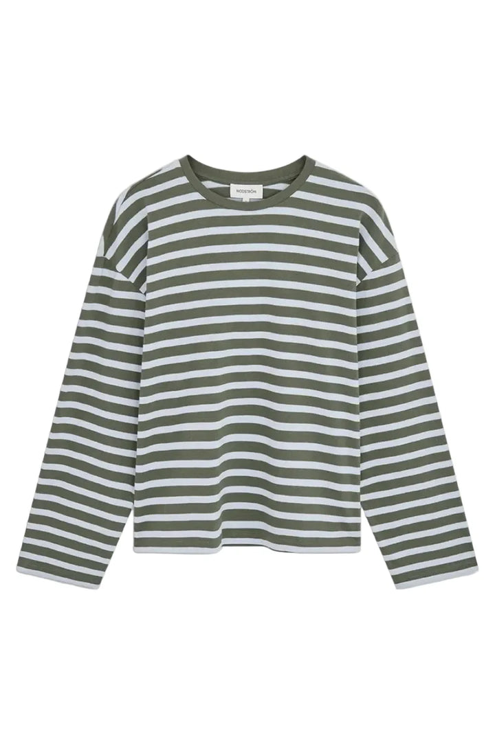 ModströM - Taimmd Stripe Ls T-Shirt 59970 - 11225 - Army Plein Air Stripe T-shirts 