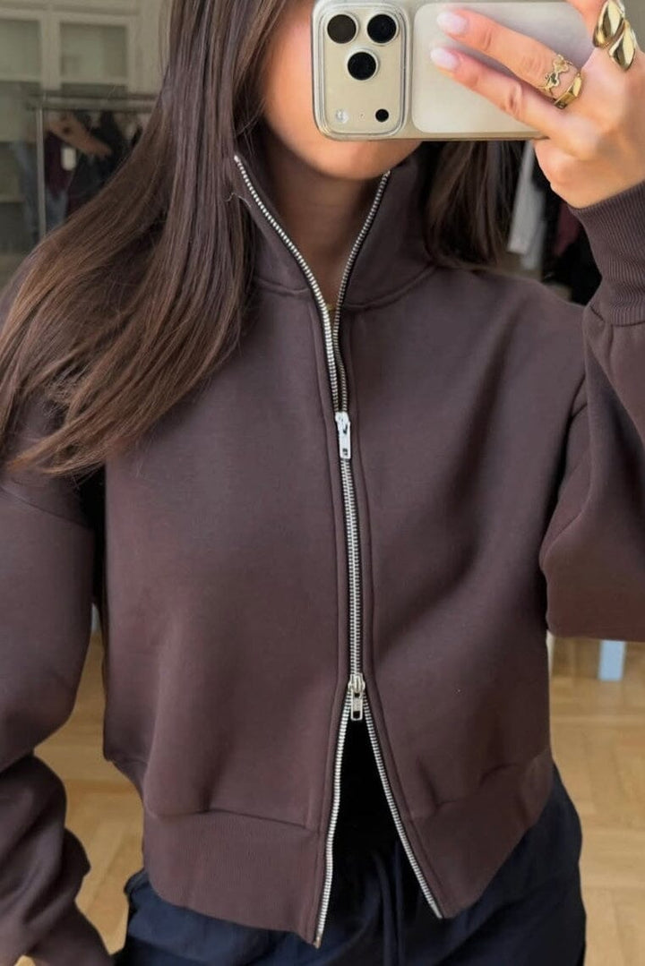 Modström - Tiamd 2Way Zip Cardigan 59786 - 5508 - Seal Brown Cardigans 