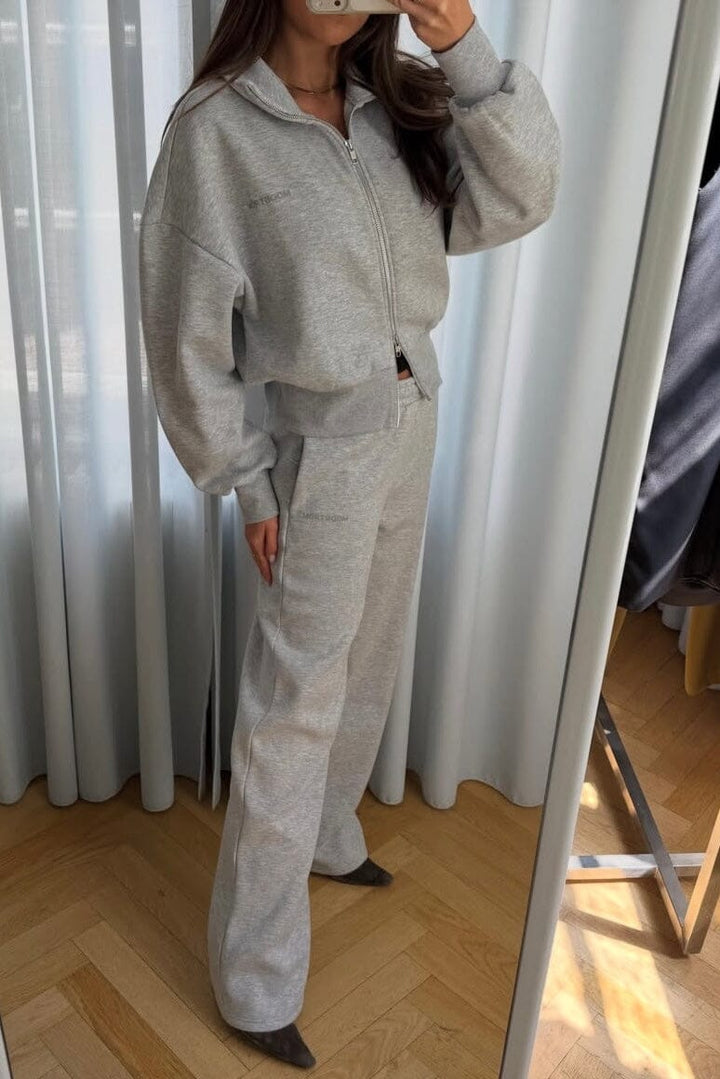 Modström - Tiamd Straight Pants 59813 - 7087 - Grey Melange Bukser 