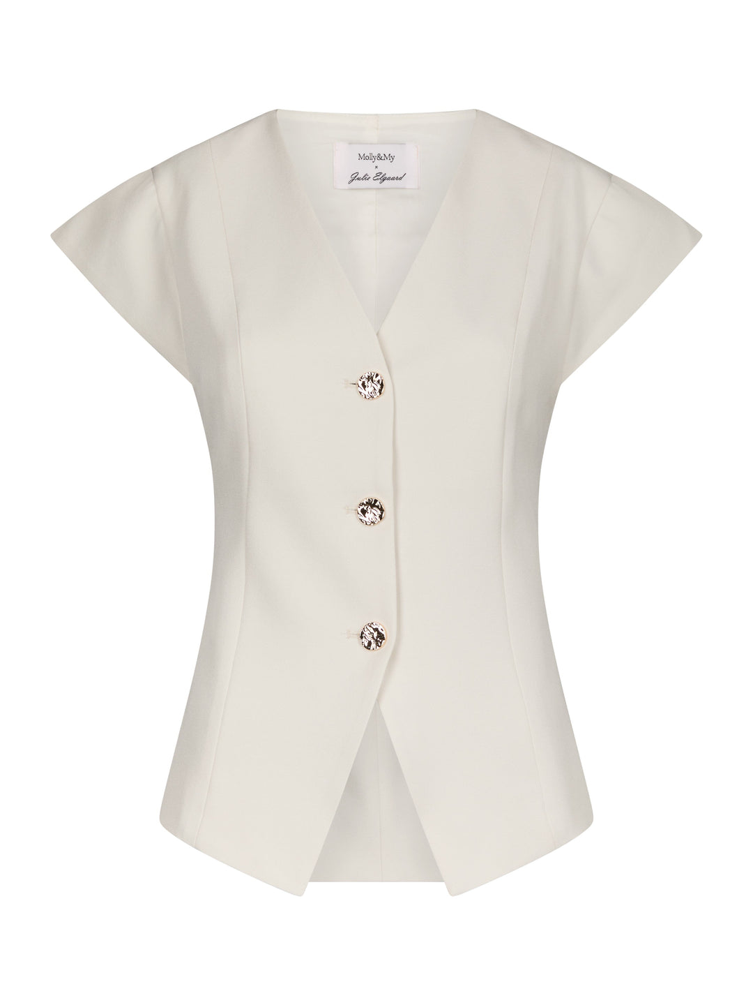 Molly & My X Julie Elgaard - Alma Structure Waistcoat 168884 - 122 - Creme Frakker 