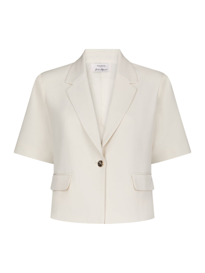 Molly & My X Julie Elgaard - Ella Structure Blazer 168883 - 122 - Creme Blazere 