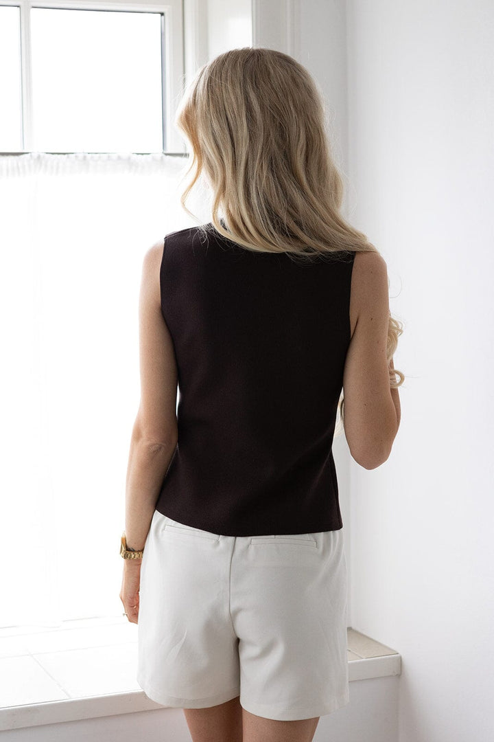 Molly & My X Julie Elgaard - Johanna Knit Top 168533 - 676 - Dark Brown Strikbluser 