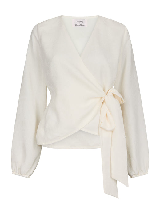 Molly & My X Julie Elgaard - Sara Jacquard Blouse 168864 - 122 - Creme Bluser 