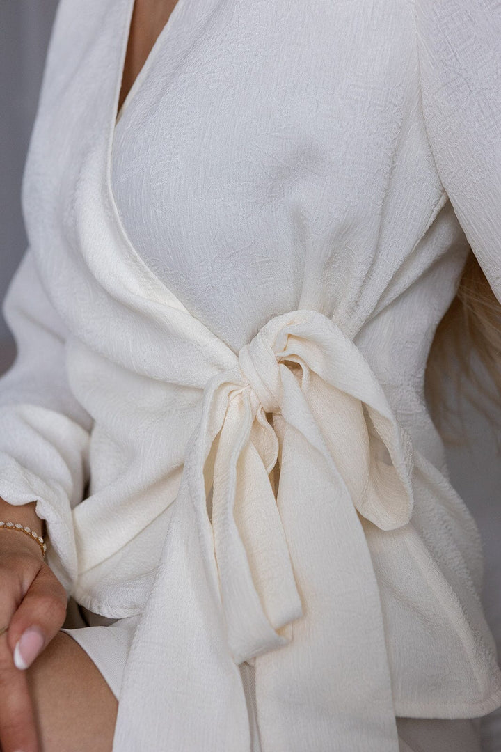Molly & My X Julie Elgaard - Sara Jacquard Blouse 168864 - 122 - Creme Bluser 
