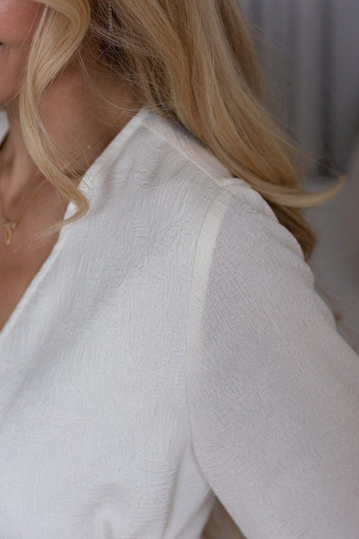 Molly & My X Julie Elgaard - Sara Jacquard Blouse 168864 - 122 - Creme Bluser 