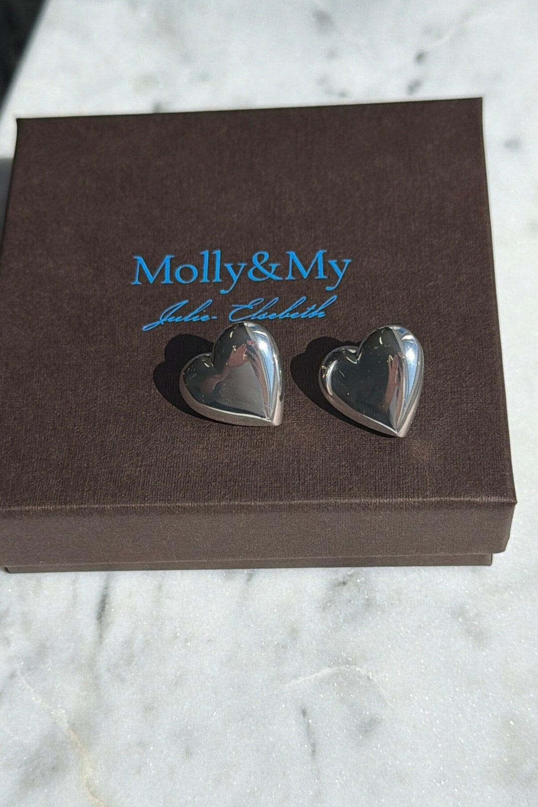 Molly&My Jewellery x Julie Elsebeth - Hjerteslag Øreringe - Forsølvet Øreringe 