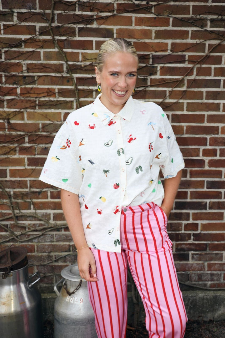 Molly&My x Caroline Dan - Candy Pant - Printed Stripes Bukser 