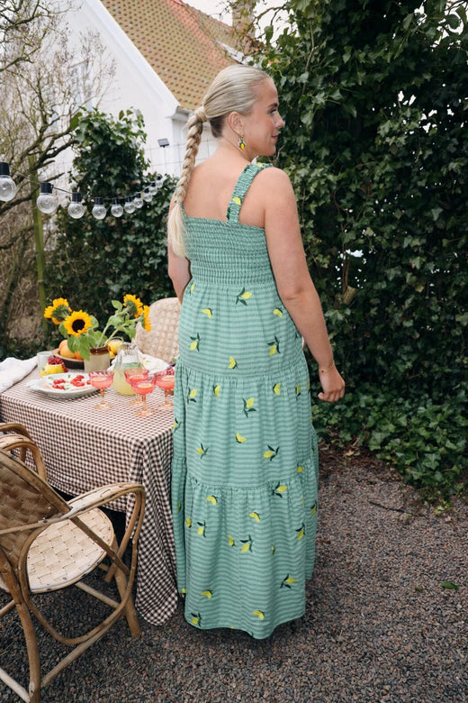Molly&My x Caroline Dan - Cheerful Dress - Lemon Emb.fabric Kjoler 
